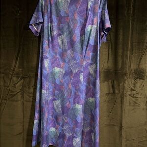 Vintage Purple Abstract Print Women's Dress